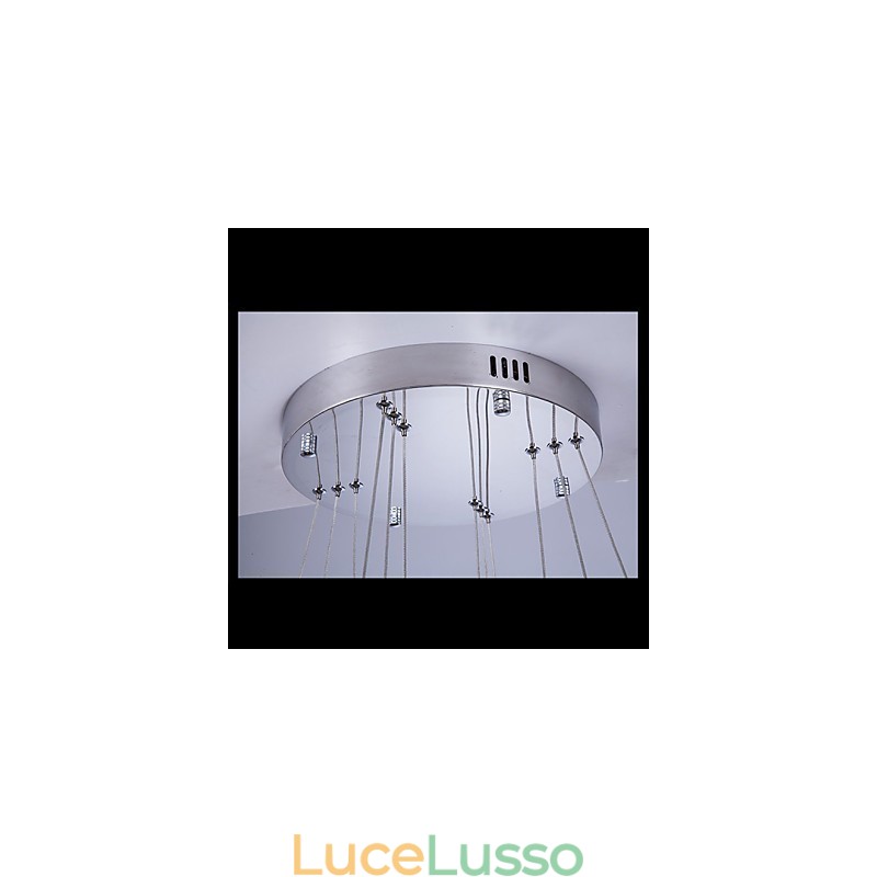 Lampada a sospensione moderna illuminazione bianco caldo tre anelli D204060 trasparente K9 grandi luci da soffitto in cristallo