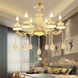 Lampadario di lusso tradizionale classico integrato in metallo a 6 luci