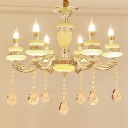 Lampadario di lusso tradizionale classico integrato in metallo a 6 luci
