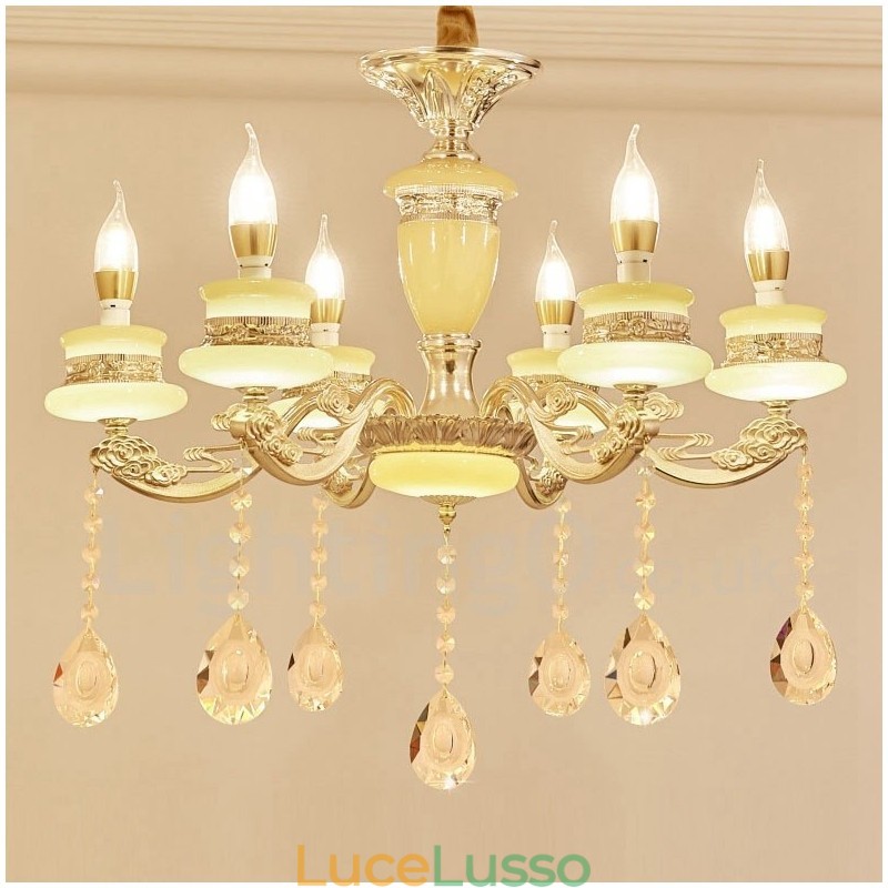 Lampadario di lusso tradizionale classico integrato in metallo a 6 luci