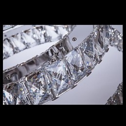 Lampada a sospensione moderna illuminazione bianco caldo tre anelli D204060 trasparente K9 grandi luci da soffitto in cristallo