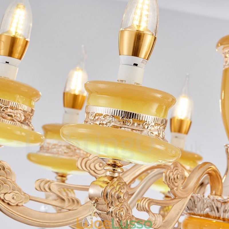 Lampadario di lusso tradizionale classico integrato in metallo a 6 luci
