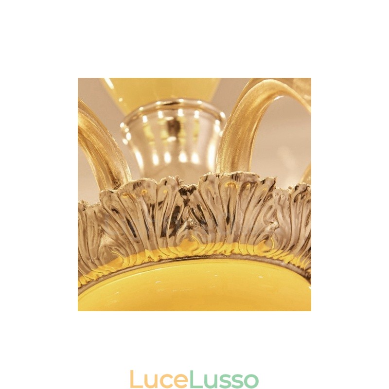 Lampadario tradizionale classico in metallo integrato a 8 luci