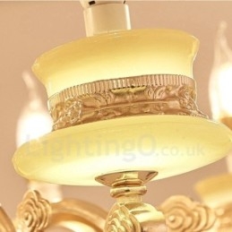 Lampadario tradizionale classico in metallo integrato a 8 luci