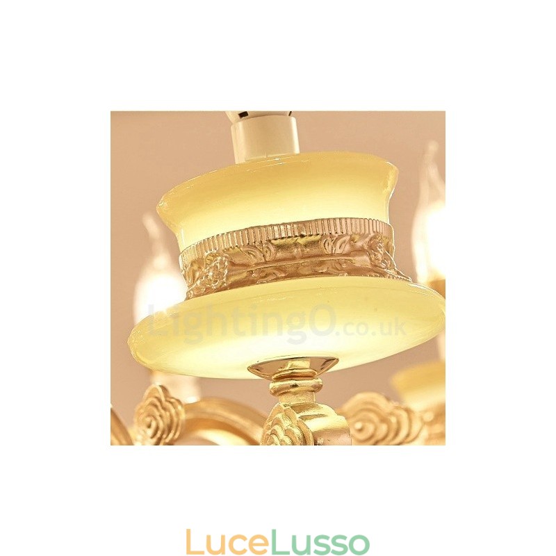Lampadario tradizionale classico in metallo integrato a 8 luci