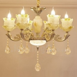 Lampadario tradizionale classico in metallo integrato a 6 luci