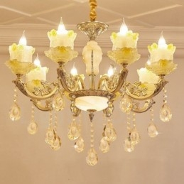Lampadario tradizionale classico in metallo integrato a 8 luci