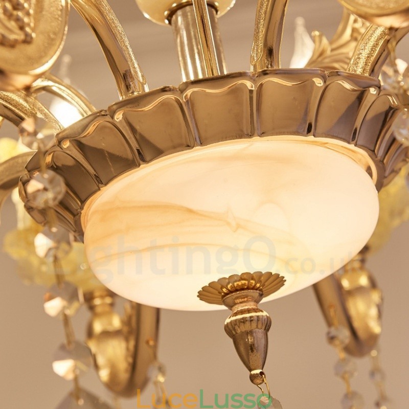 Lampadario tradizionale classico in metallo integrato a 8 luci