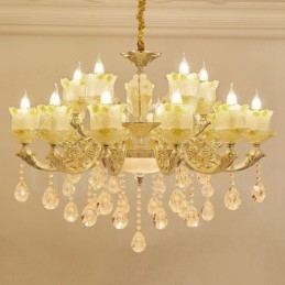 Lampadario tradizionale classico in metallo integrato a 15 luci