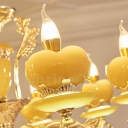 Lampadario tradizionale classico in metallo integrato a 6 luci