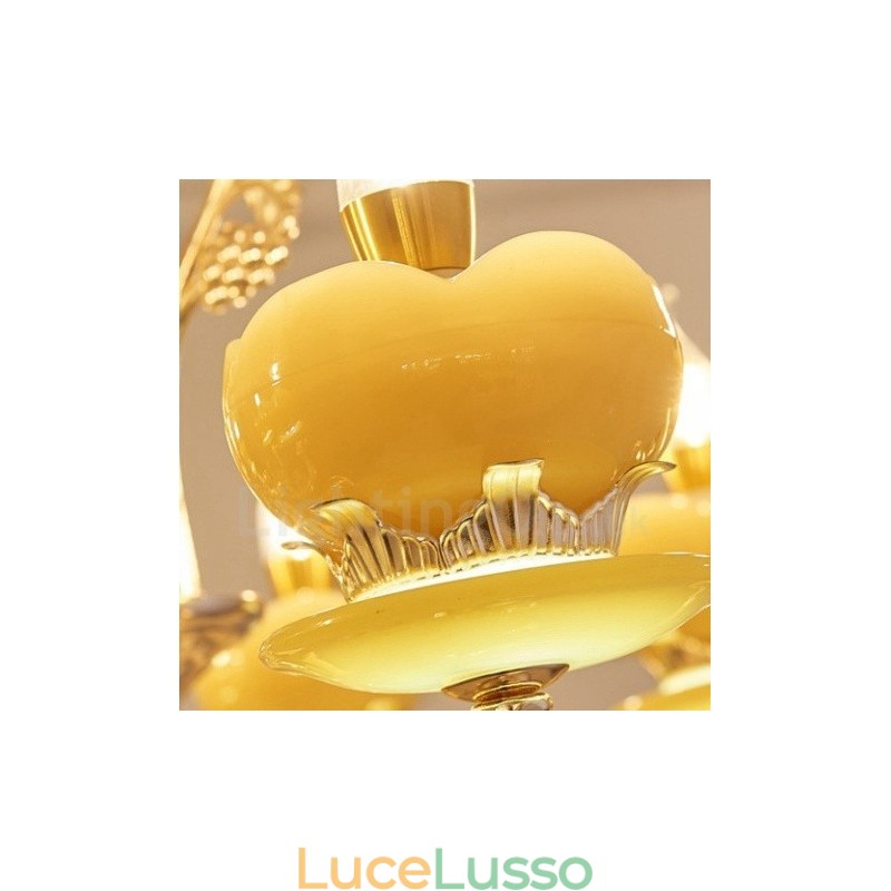 Lampadario tradizionale classico in metallo integrato a 6 luci