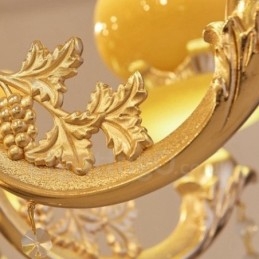 Lampadario tradizionale classico in metallo integrato a 6 luci