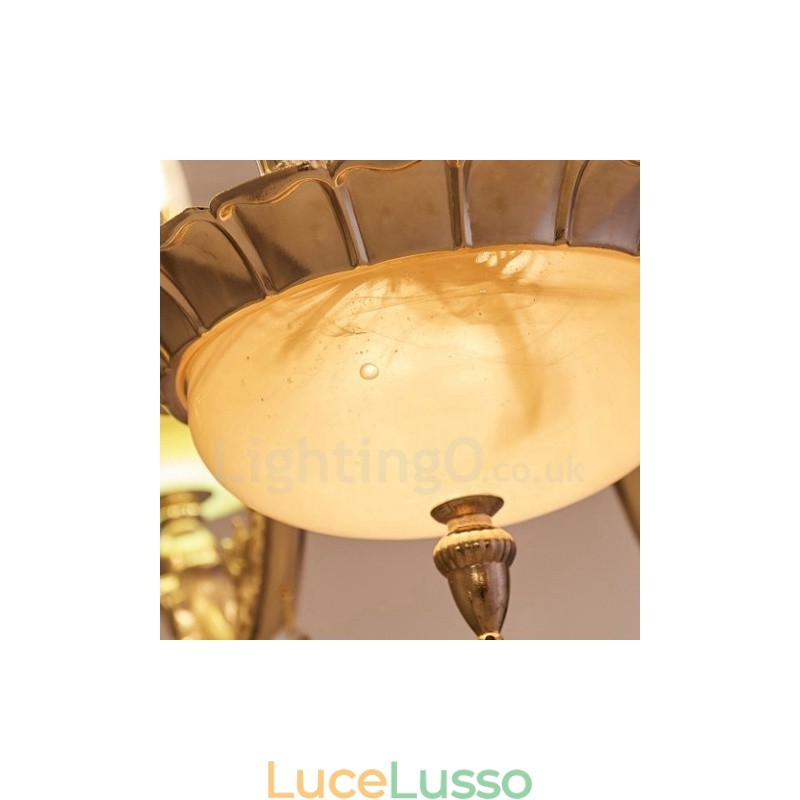 Lampadario tradizionale classico in metallo integrato a 6 luci