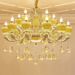 Lampadario tradizionale classico in metallo integrato a 15 luci