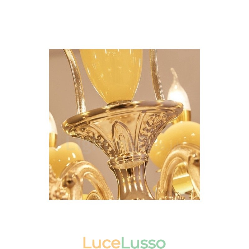Lampadario tradizionale classico in metallo integrato a 15 luci