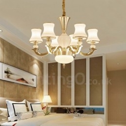 Lampadario di lusso in metallo integrato classico tradizionale a 6 luci