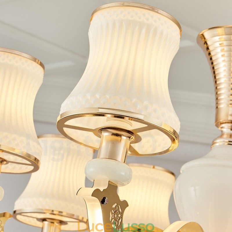 Lampadario tradizionale classico in metallo integrato a 8 luci