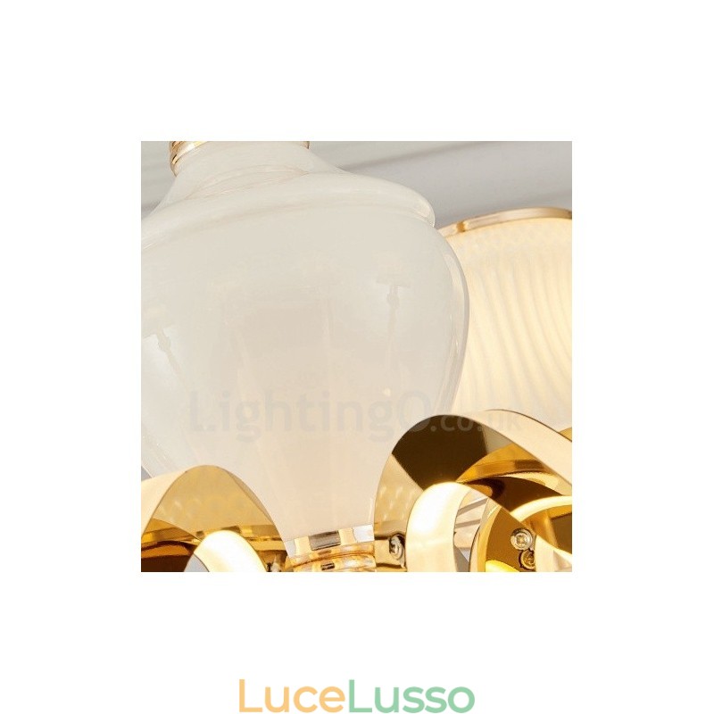 Lampadario tradizionale classico in metallo integrato a 8 luci