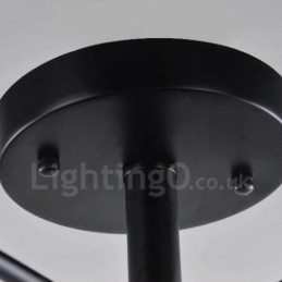 Lampadario integrato in stile mediterraneo a 4 luci con paralume in vetro