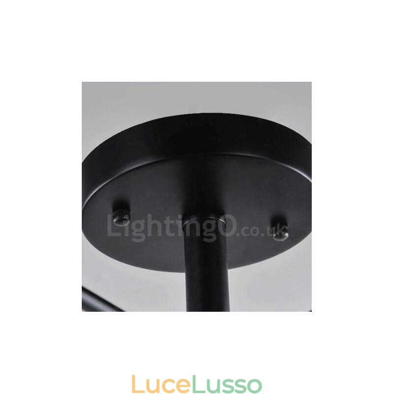 Lampadario integrato in stile mediterraneo a 4 luci con paralume in vetro