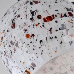 Lampadario integrato in stile mediterraneo a 4 luci con paralume in vetro