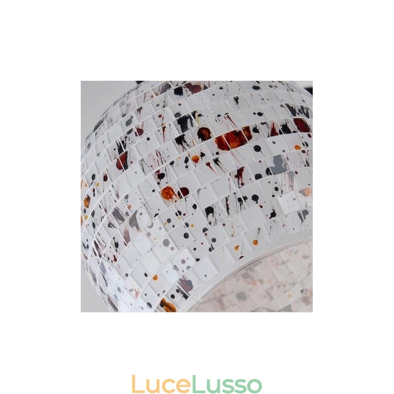 Lampadario integrato in stile mediterraneo a 5 luci con paralume in vetro