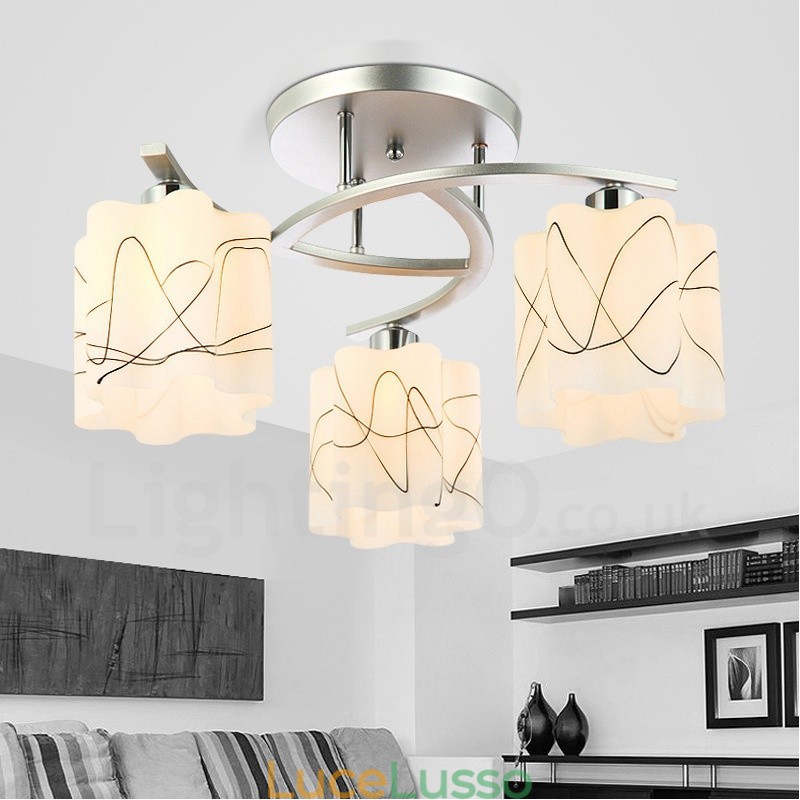 Lampadario moderno contemporaneo integrato a 3 luci