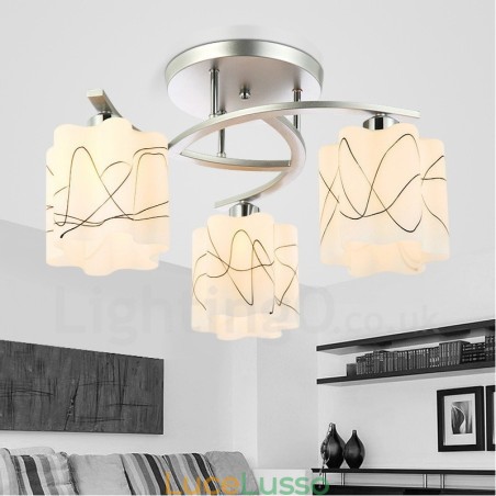 Lampadario moderno contemporaneo integrato a 3 luci Lampadario moderno contemporaneo integrato a 3 luci