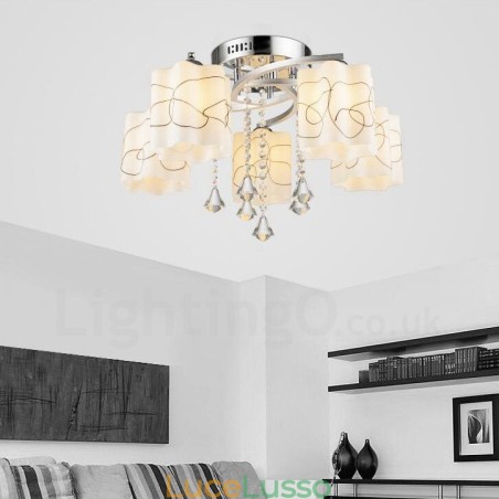 Lampadario moderno contemporaneo integrato a 5 luci Lampadario moderno contemporaneo integrato a 5 luci