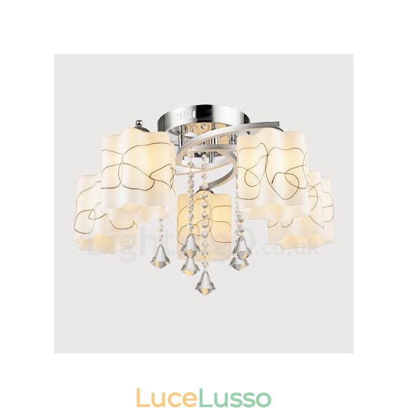 Lampadario moderno contemporaneo integrato a 5 luci