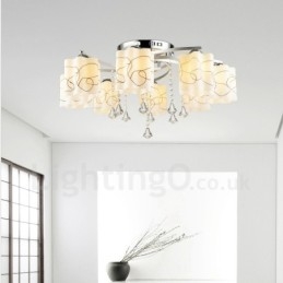 Lampadario moderno contemporaneo integrato a 8 luci