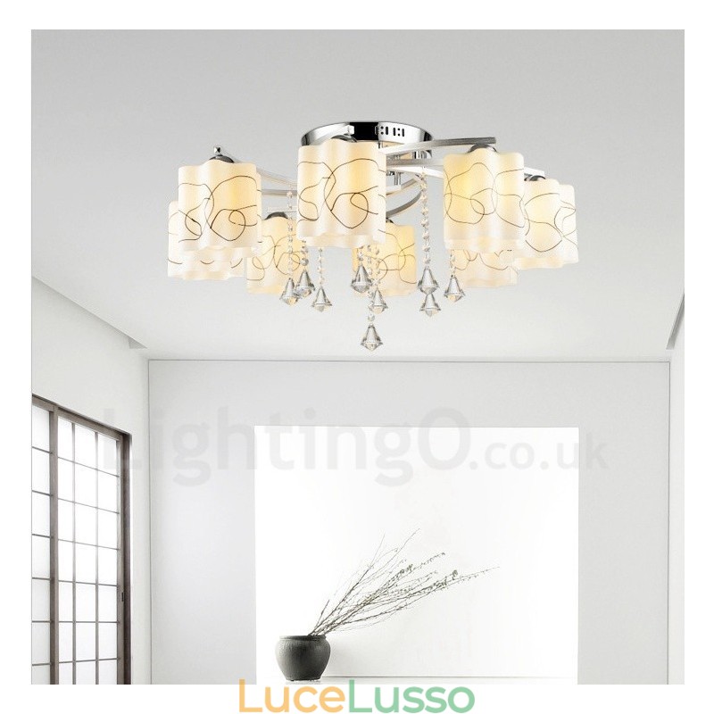 Lampadario moderno contemporaneo integrato a 8 luci