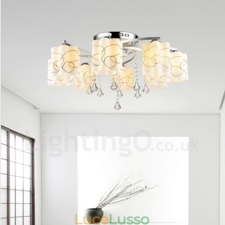 Lampadario moderno contemporaneo integrato a 8 luci Lampadario moderno contemporaneo integrato a 8 luci