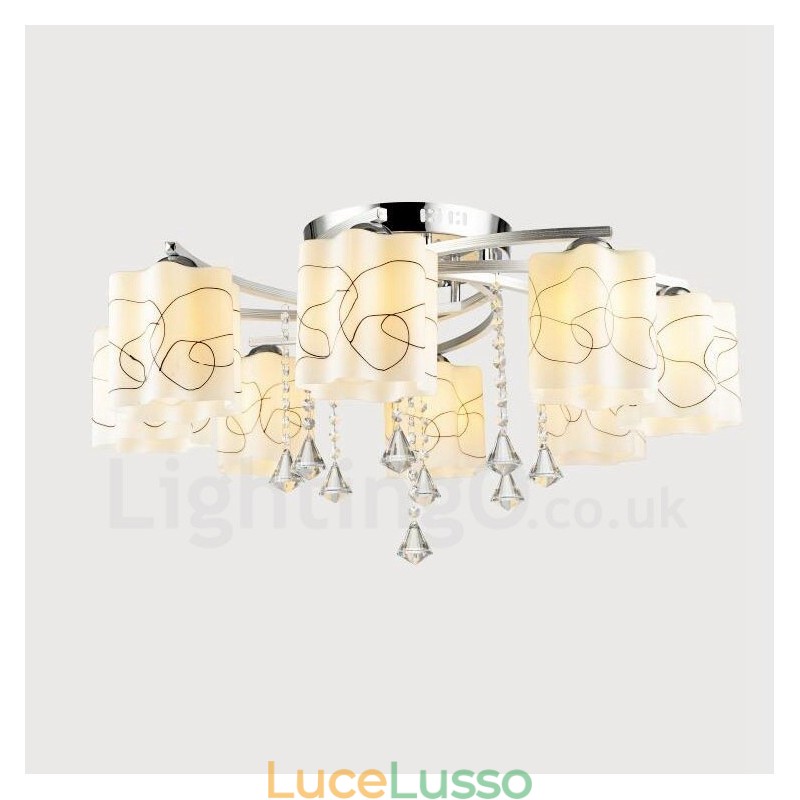 Lampadario moderno contemporaneo integrato a 8 luci