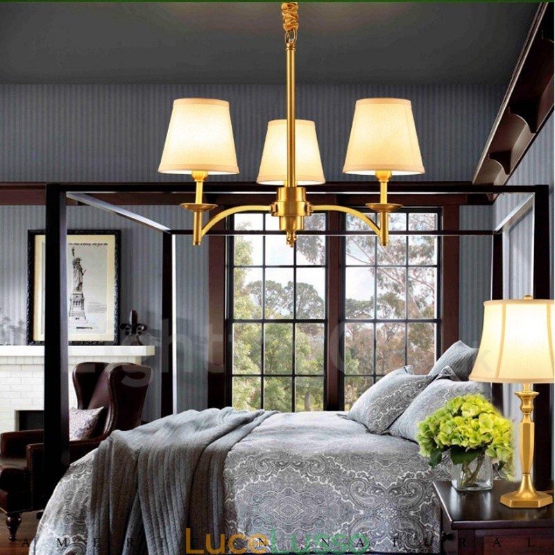 Lampadario in rame e metallo integrato Rustic Lodge a 3 luci