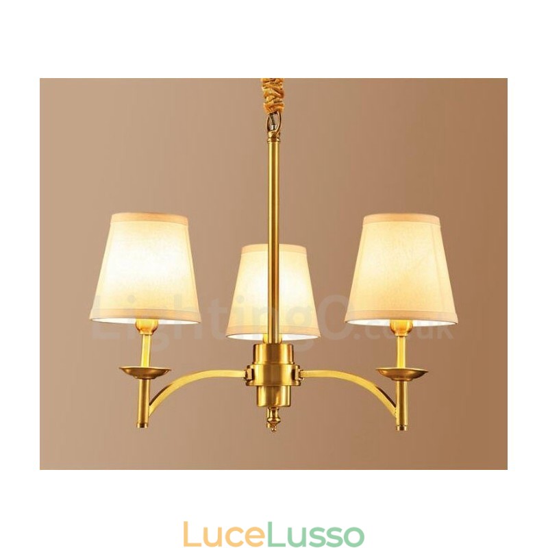 Lampadario in rame e metallo integrato Rustic Lodge a 3 luci
