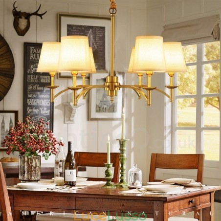 Lampadario in metallo integrato Rustic Lodge a 6 luci Lampadario in metallo integrato Rustic Lodge a 6 luci