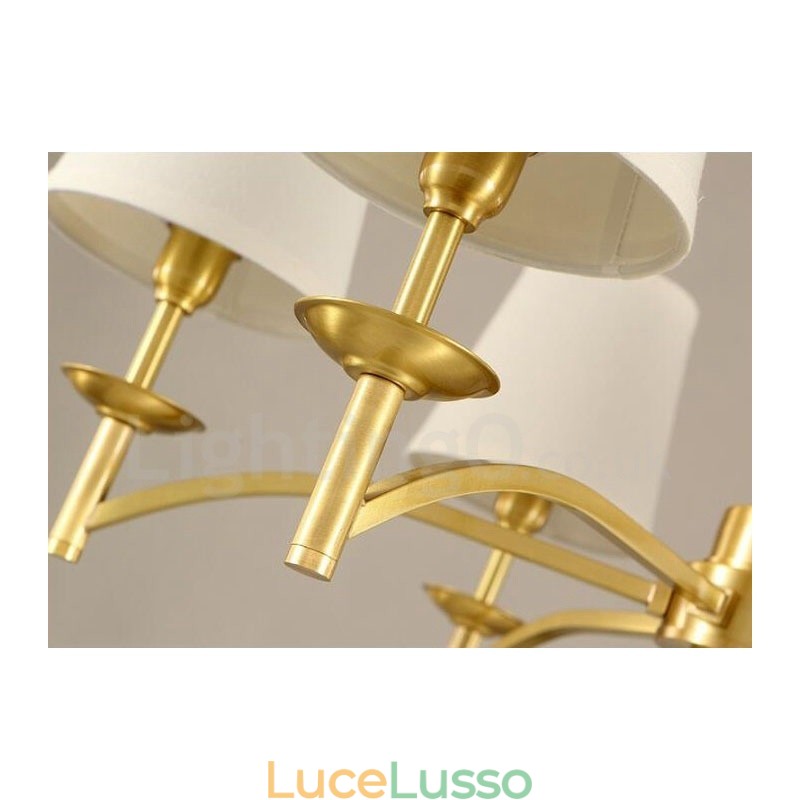 Lampadario in metallo integrato Rustic Lodge a 6 luci