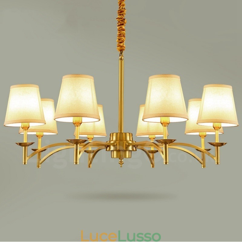 Lampadario in metallo integrato Rustic Lodge a 8 luci