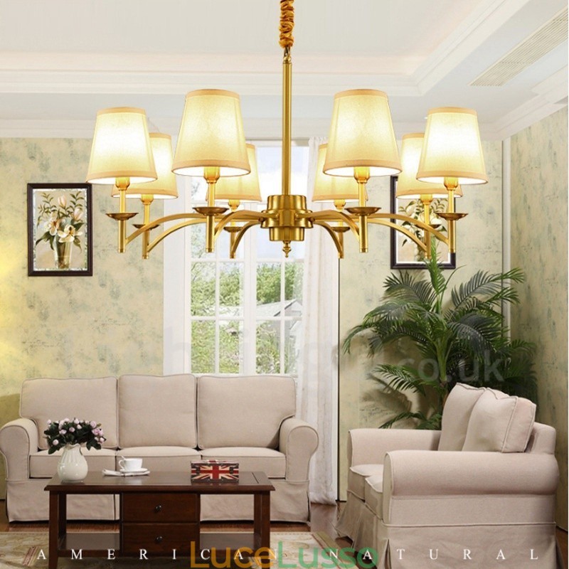 Lampadario in metallo integrato Rustic Lodge a 8 luci
