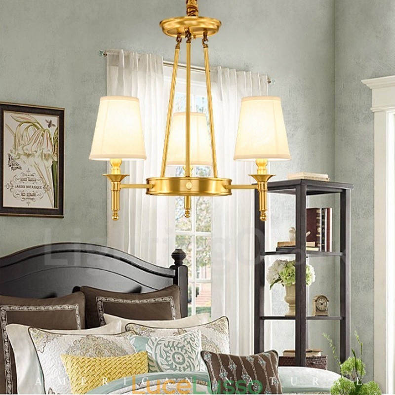 Lampadario in rame e metallo integrato Rustic Lodge a 3 luci