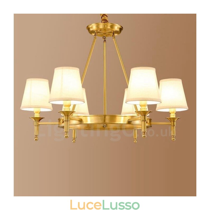 Lampadario in metallo integrato Rustic Lodge a 6 luci