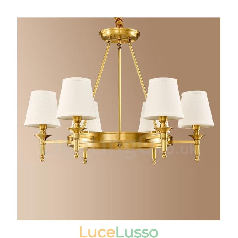Lampadario in metallo integrato Rustic Lodge a 6 luci