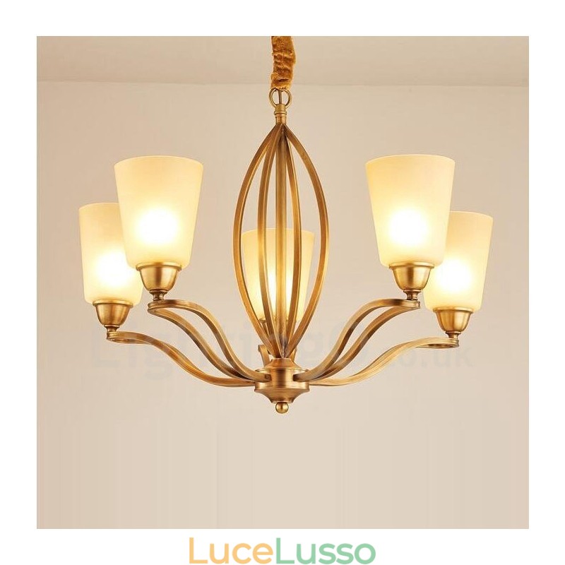 Lampadario in metallo integrato Rustic Lodge a 5 luci