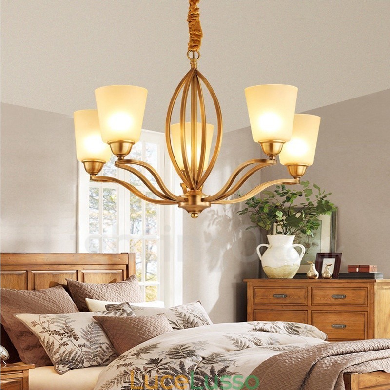 Lampadario in metallo integrato Rustic Lodge a 5 luci