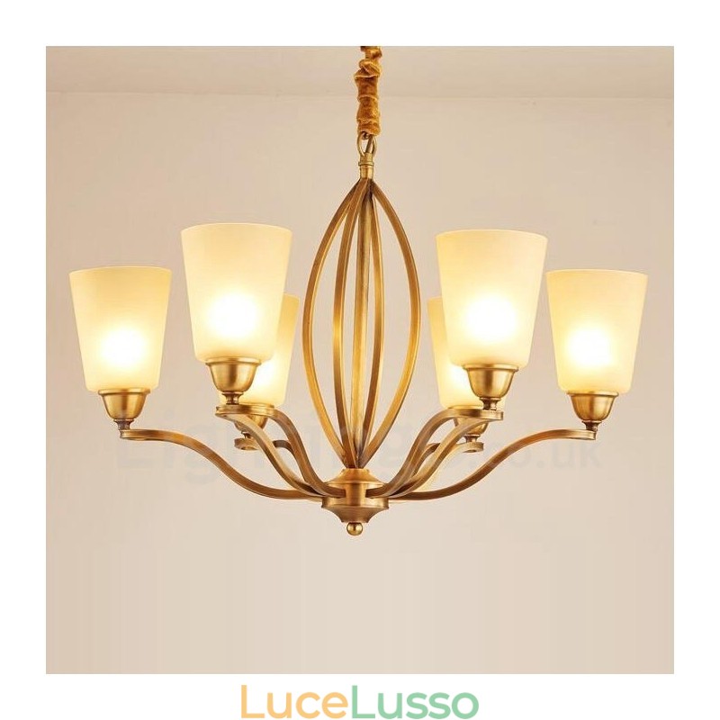 Lampadario in metallo integrato Rustic Lodge a 6 luci