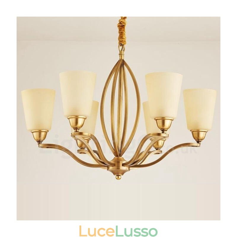 Lampadario in metallo integrato Rustic Lodge a 6 luci