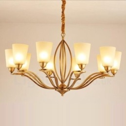 Lampadario in metallo integrato Rustic Lodge a 10 luci