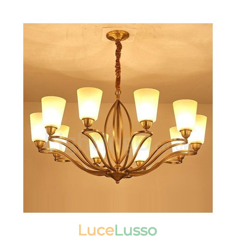Lampadario in metallo integrato Rustic Lodge a 10 luci