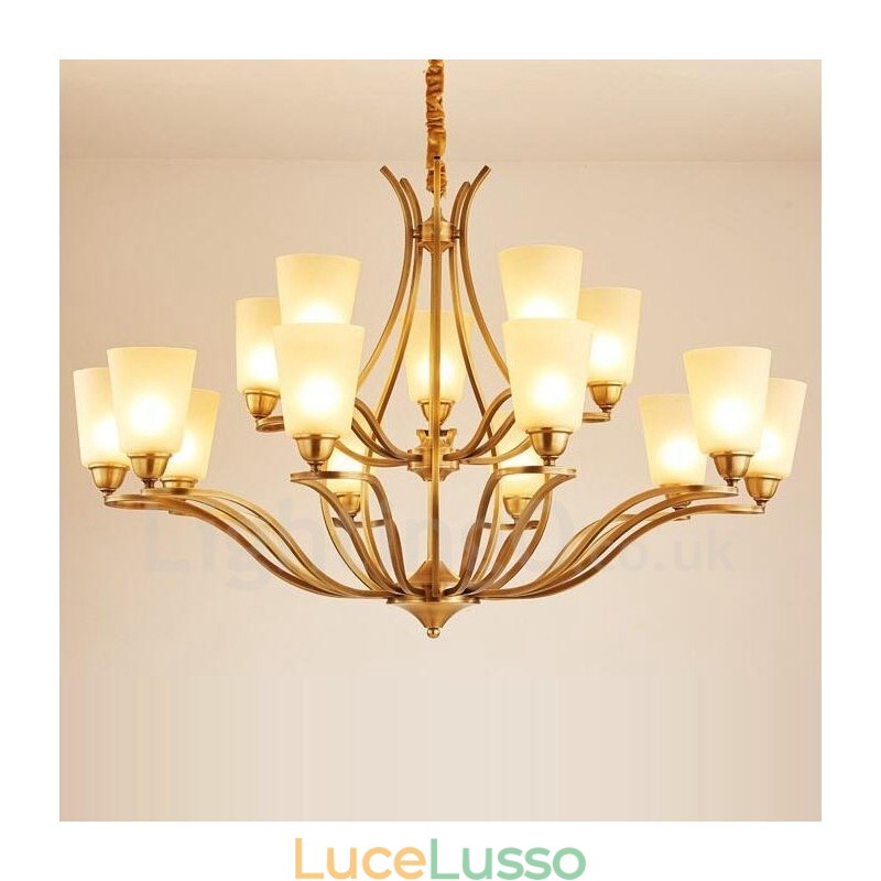 Lampadario in metallo integrato Rustic Lodge da 15 luci